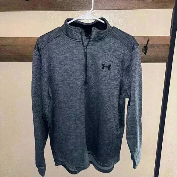 Under Armour ColdGear Fleece Lined Quarter Zip Pullover Sweatshirt Size Large - Picture 2 of 7